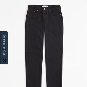 Abercrombie & Fitch Women's Black Straight Leg Jeans Curve Love